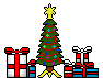 GIF animado (57951) Arbol de navidad con paquetes de regalo