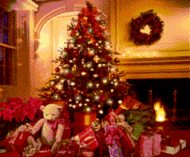 GIF animado (57952) Arbol de navidad con paquetes de regalo