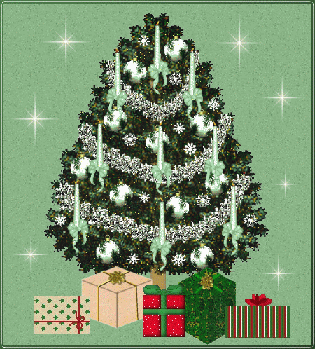 GIF animado (57953) Arbol de navidad con paquetes de regalo