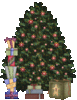 GIF animado (57955) Arbol de navidad con paquetes de regalo