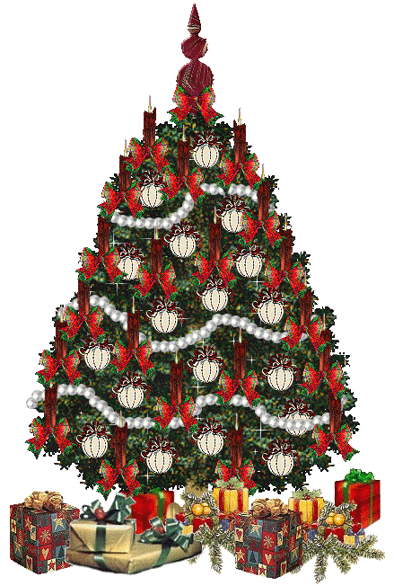 GIF animado (57956) Arbol de navidad con paquetes de regalo