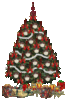 GIF animado (57956) Arbol de navidad con paquetes de regalo