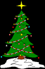 GIF animado (58230) Arbol de navidad en la nieve