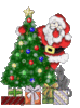 GIF animado (57962) Arbol de navidad y papa noel