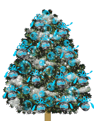GIF animado (58007) Arbol navidad adornos azules