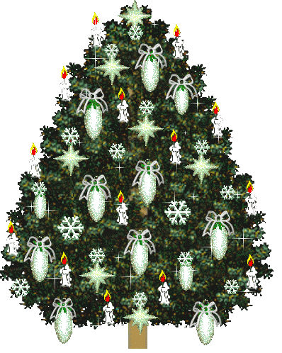 GIF animado (58008) Arbol navidad adornos blancos