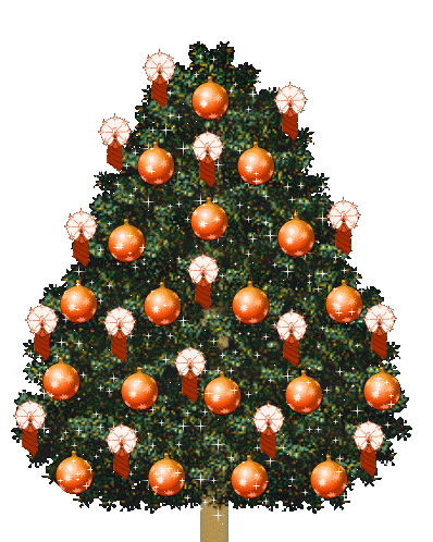 GIF animado (58013) Arbol navidad adornos naranjas