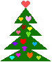 GIF animado (58251) Arbol navidad corazones