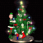 GIF animado (58253) Arbol navidad elfo girando