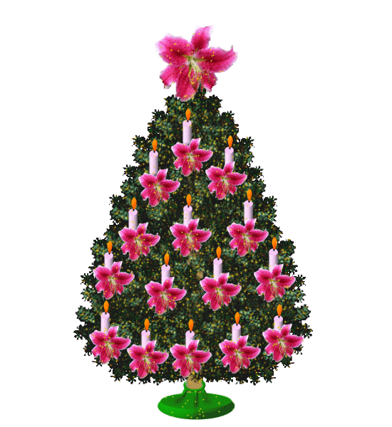 GIF animado (58060) Arbol navidad flores