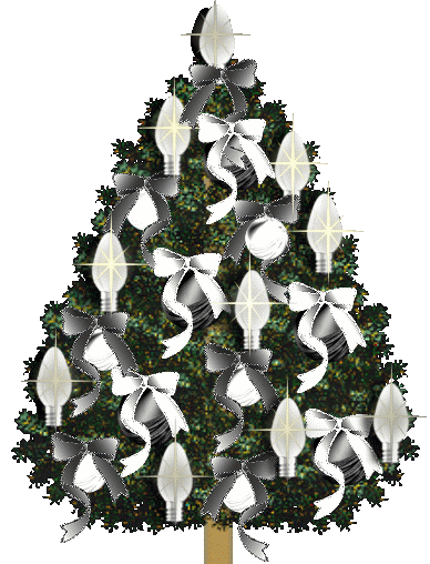 GIF animado (58068) Arbol navidad lazos blancos