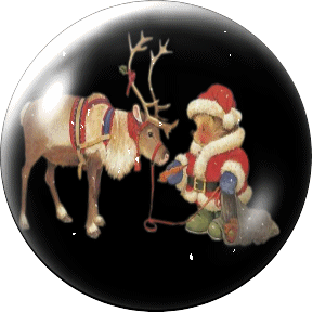 Imagen GIF de Bola cristal papa noel reno animado