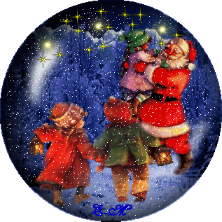 Imagen GIF de Bola papa noel ninos animado