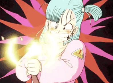 Imagen GIF de Bulma metralleta animado