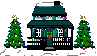 GIF animado (58246) Casa arboles navidad nieve