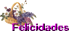 GIF animado (57197) Felicidades cesta flores