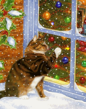GIF animado (57749) Gato navidad