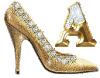 GIF animado (47750) Letra a zapato dorado