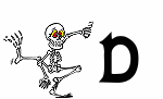 GIF animado (45548) Letra d esqueleto