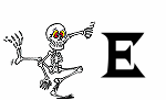 GIF animado (45549) Letra e esqueleto