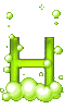 GIF animado (48090) Letra h burbujas
