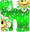 GIF animado (48118) Letra h verde flores
