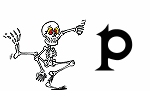 GIF animado (45560) Letra p esqueleto