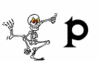 GIF animado (45560) Letra p esqueleto