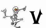 GIF animado (45566) Letra v esqueleto