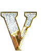 GIF animado (47347) Letra v oro diamantitos