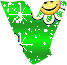 GIF animado (48132) Letra v verde flores