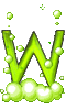 GIF animado (48105) Letra w burbujas