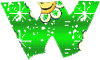 GIF animado (48133) Letra w verde flores