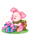 GIF animado (59070) Piglet bebe regalo navidad