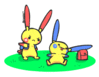 GIF animado (53404) Plusle enfadado minun cansado