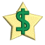 GIF animado (46697) Signo dolar estrella