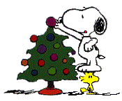 Imagen GIF de Snoopy woodstock arbol navidad animado