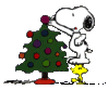 GIF animado (59075) Snoopy woodstock arbol navidad