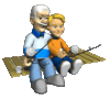 GIF animado (70903) Abuelo nieto pescando