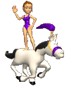 GIF animado (71374) Acrobata parada en un caballo
