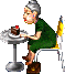 GIF animado (70672) Anciana comiendo