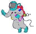 GIF animado (71434) Astronauta de colores