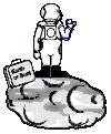 GIF animado (71438) Astronauta en un meteorito