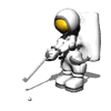 GIF animado (71444) Astronauta jugando al golf