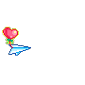 GIF animado (64009) Avion papel corazon