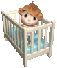 GIF animado (70173) Bebe nina cuna