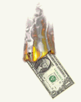 GIF animado (62172) Billete dolar quemandose