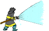 GIF animado (71506) Bombero echando agua