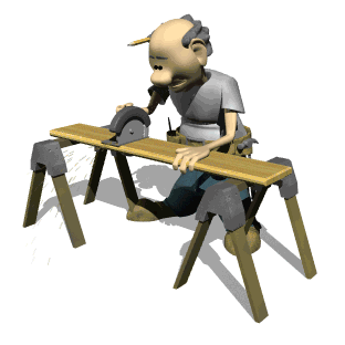 GIF animado (71573) Carpintero cortando tablas
