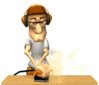 GIF animado (71581) Carpintero lijando una tabla